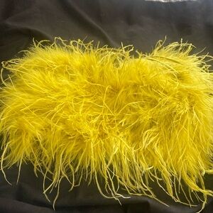 Lime Green Feathered Crop Top From Fashion Nova